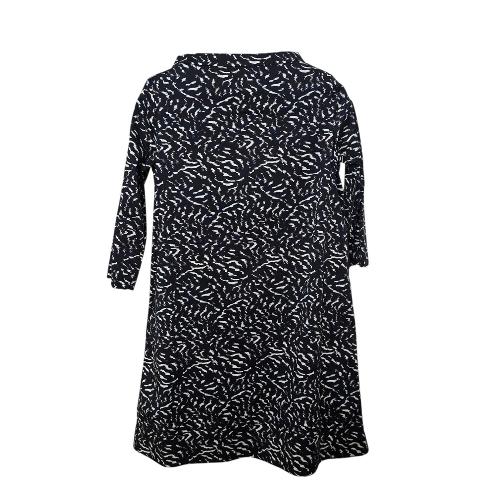 COS Abstract Print Shift Dress 2 Navy Dark Academia Minimalist 3/4 Sleeve - Picture 6 of 6